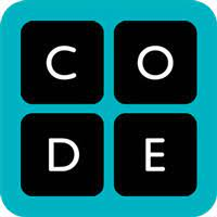 Code.org logo: a square with four black squares inside of it with the letters "c", "o", "d" and "e".