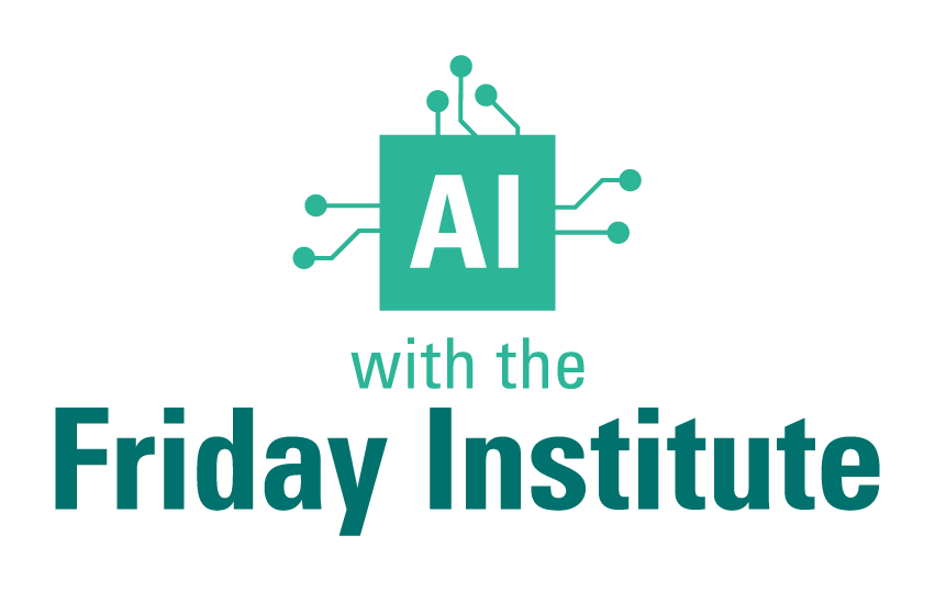AI with the Friday Institute workmark. The "AI" is on a microchip