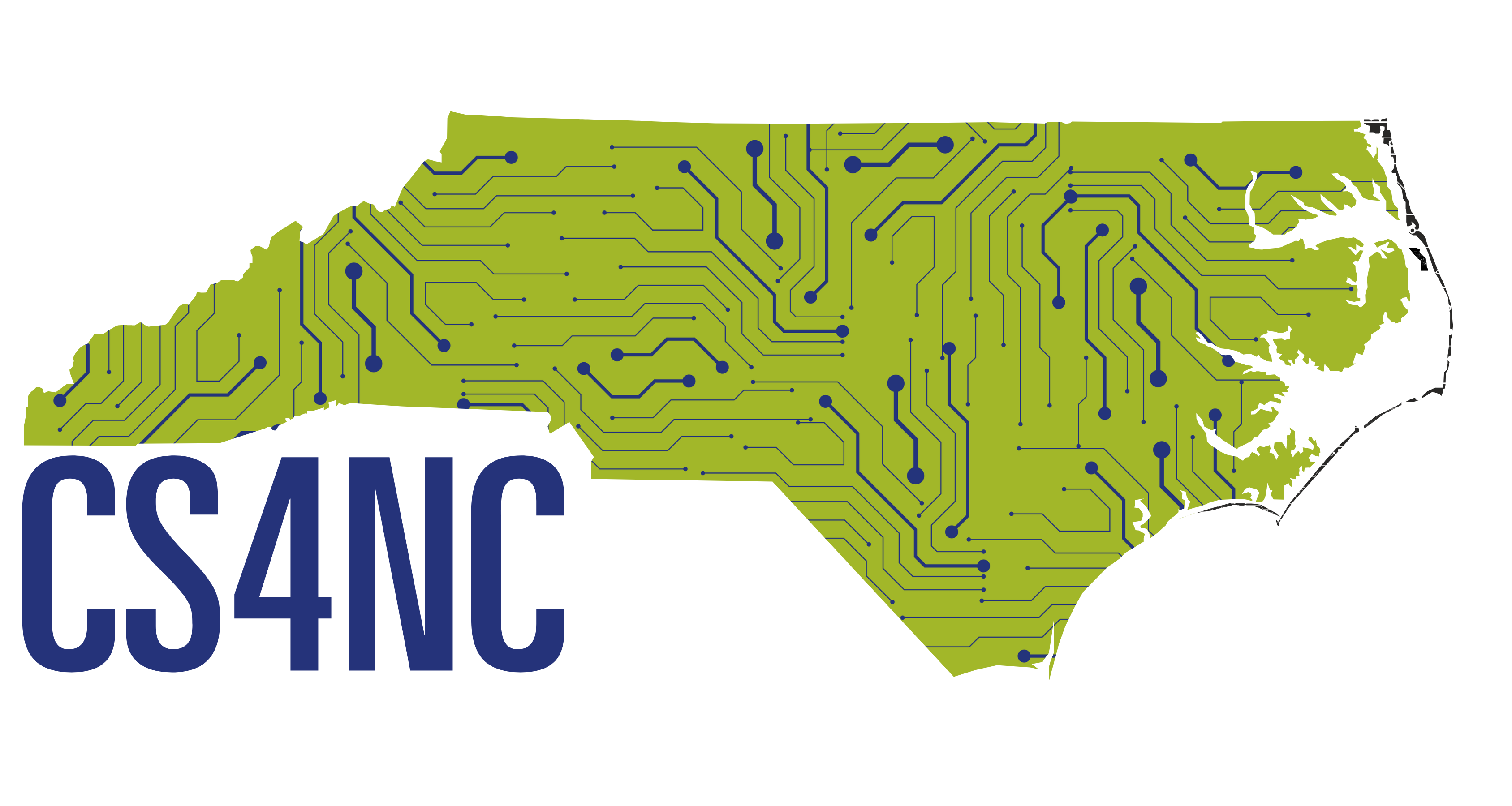 CS4NC logo features an outline of North Carolina with circuitry woven throughout the state