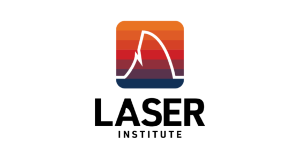 LASER Institute logo featuring a data line in the shape of a shark's fin